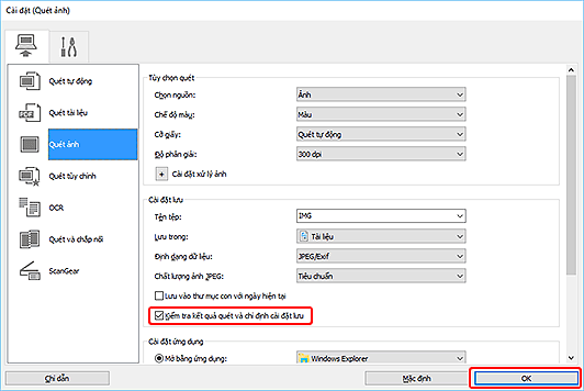 hình: Hộp thoại Cài đặt